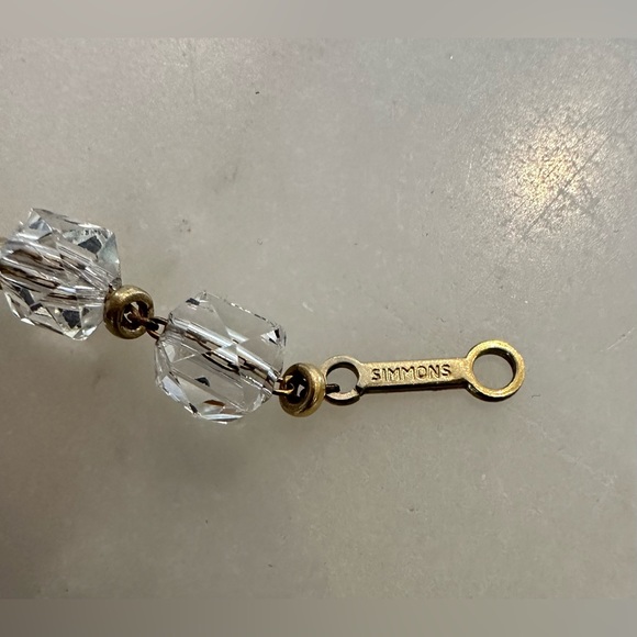 ANTIQUE Faceted Crystal Graduated Bead Necklace on Gold Chain - Picture 6 of 12